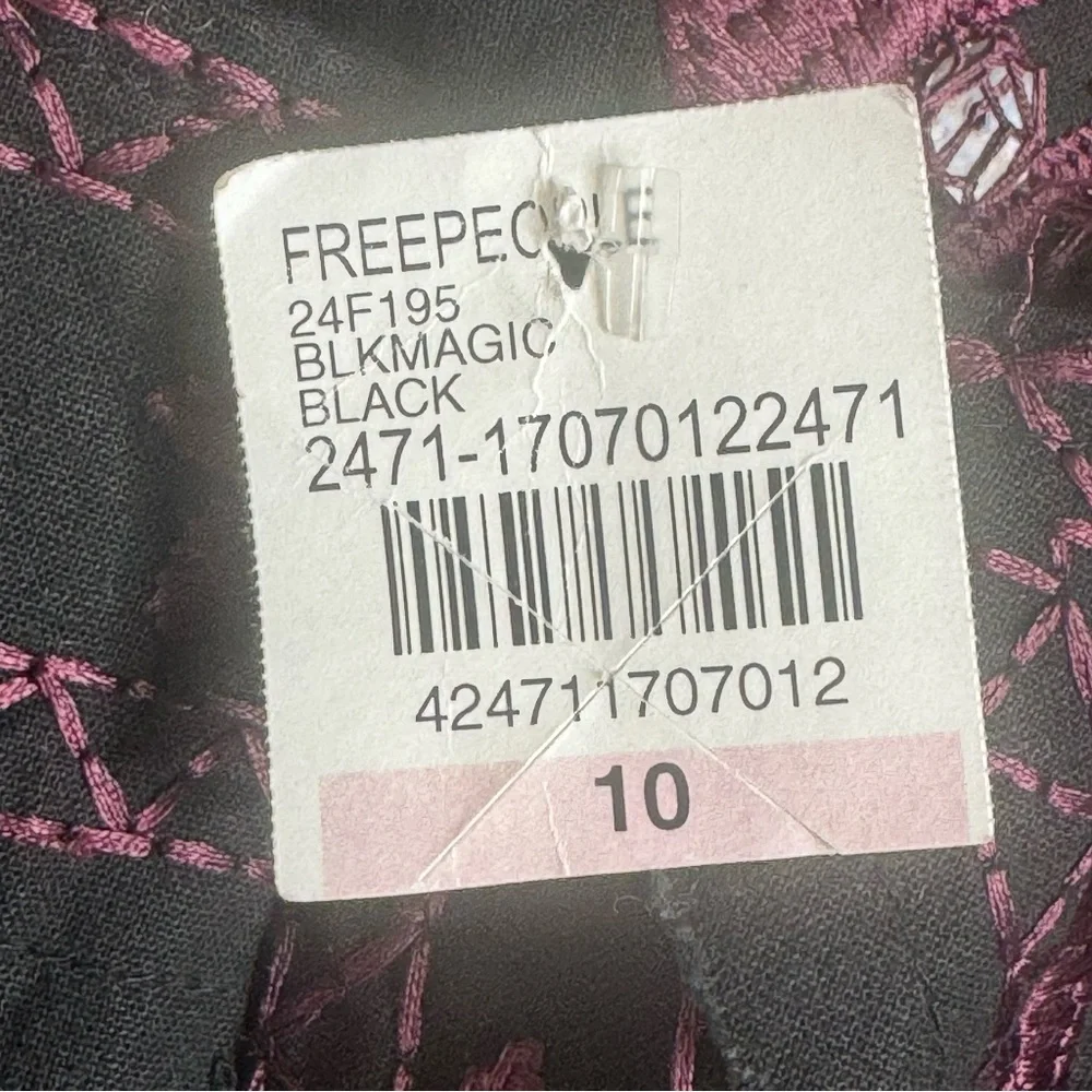 NWT Free People Black Magic Embroidered Sheath Dress Sz 10